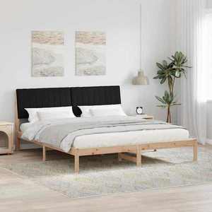vidaXL Cadru de pat cu headboard Maro 180 x 200 cm Lemn de pin masiv imagine