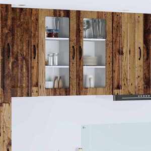 vidaXL Dulap de bucătărie cu raft 2 pcs Lemn Vechi 40 x 31 x 80 cm imagine