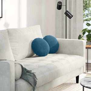 vidaXL Perne de Șezut 2 pcs albastru Ø 40 x 13 cm Catifea imagine