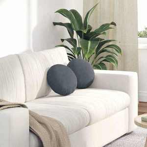 vidaXL Perne de Șezut 2 pcs Gri închis Ø 40 x 13 cm Catifea imagine