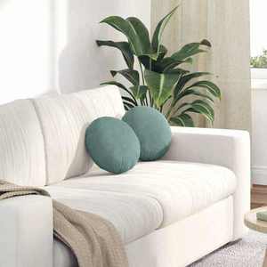 vidaXL Perne de Șezut 2 pcs Verde Mării Ø 40 x 13 cm Catifea imagine