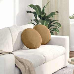 vidaXL Perne de Șezut 2 pcs Maro Ø 40 x 13 cm Catifea imagine