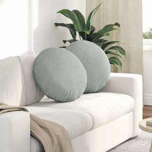 vidaXL Perne de Șezut 2 pcs Gri deschis Ø 40 x 13 cm Catifea imagine