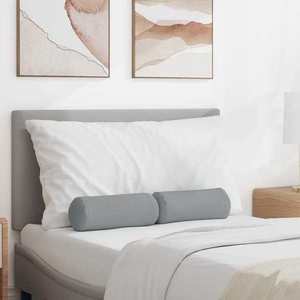 vidaXL Perne Bolster 2 pcs Gri deschis Ø 15 x 40 cm țesătură imagine