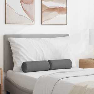 vidaXL Perne Bolster 2 pcs Gri închis Ø 15 x 40 cm țesătură imagine