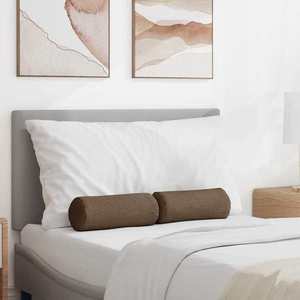 vidaXL Perne Bolster 2 pcs Maro Ø 15 x 40 cm țesătură imagine