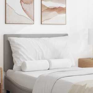 vidaXL Perne Bolster 2 pcs Alb Ø 15 x 40 cm țesătură imagine