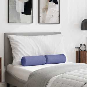 vidaXL Perne Bolster 2 pcs Albastru Jeans Ø 15 x 40 cm țesătură imagine