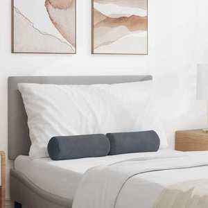 vidaXL Perne Bolster 2 pcs Gri închis Ø 15 x 40 cm imagine
