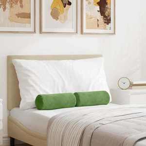 vidaXL Perne Bolster 2 pcs Verde deschis Ø 15 x 40 cm imagine