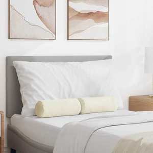 vidaXL Perne Bolster 2 pcs Crem Ø 15 x 40 cm Țesătură din corduroy imagine