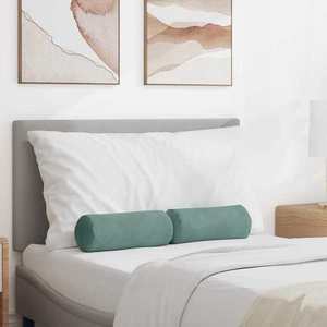 vidaXL Perne Bolster 2 pcs Verde Mării Ø 15 x 40 cm imagine
