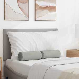 vidaXL Perne Bolster 2 pcs Gri deschis Ø 15 x 40 cm imagine