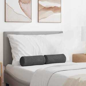 vidaXL Perne Bolster 2 pcs Gri închis Ø 15 x 40 cm imagine