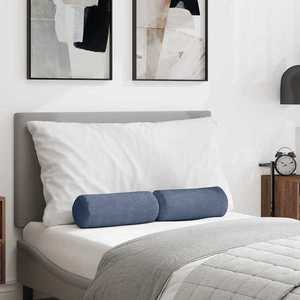 vidaXL Perne Bolster 2 pcs albastru Ø 15 x 40 cm Țesătură din corduroy imagine