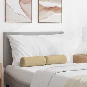 vidaXL Perne Bolster 2 pcs Gri Verde Ø 15 x 40 cm imagine