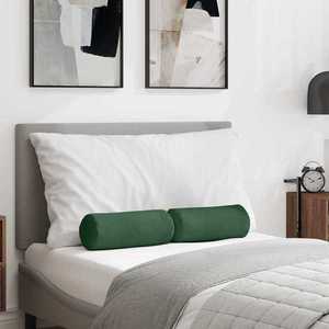 vidaXL Perne Bolster 2 pcs Verde închis Ø 15 x 40 cm imagine