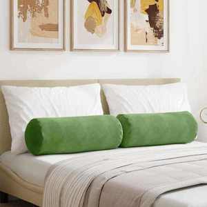 vidaXL Perne Bolster 2 pcs Verde deschis Ø 25 x 70 cm imagine