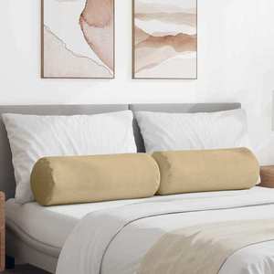 vidaXL Perne Bolster 2 pcs Gri Verde Ø 25 x 70 cm imagine