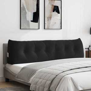vidaXL Perna pentru spate Negru 180 x 24 x 50 cm Catifea imagine