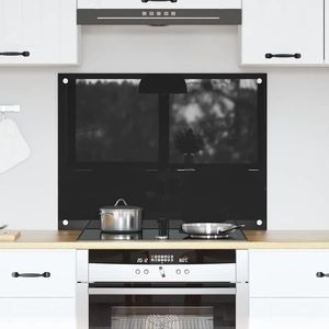 vidaXL Spate de bucătărie Negru 80 x 60 cm sticlă securizată imagine