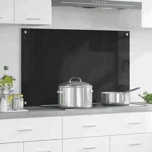 vidaXL Spate de bucătărie Negru 100 x 60 cm sticlă securizată imagine