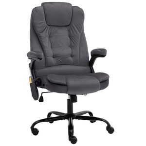 vidaXL Scaun de masaj pentru birou, gri închis, catifea imagine