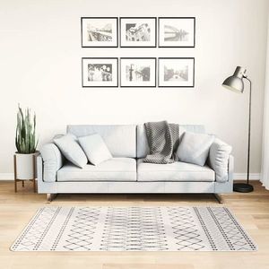 vidaXL Covor lavabil, negru și alb, 80x150 cm, antiderapant imagine