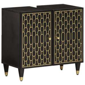 vidaXL Dulap pentru chiuveta de baie, 62x33x58 cm, lemn masiv de mango imagine