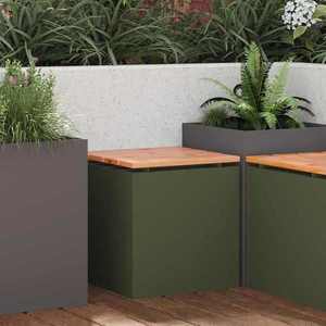 vidaXL Bancă de grădină Olivengrønn 40 x 40 x 43 cm Oțel imagine