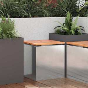 vidaXL Bancă de grădină Argintiu 40 x 40 x 43 cm Oțel inoxidabil imagine