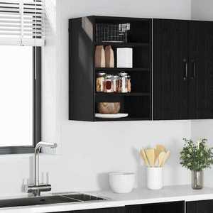 vidaXL Dulap suspendat cu raft Riga Stejar negru 40 x 29, 5 x 60 cm imagine