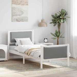 vidaXL Cadru de pat cu headboard Gri deschis 80 x 200 cm țesătură imagine