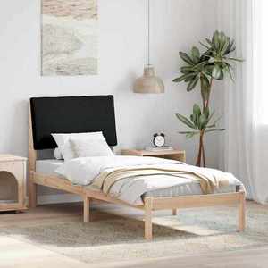 vidaXL Cadru de pat Maro și negru 80 x 200 cm Lemn masiv de pin imagine