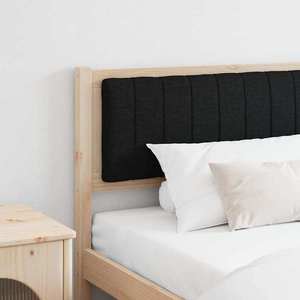 vidaXL Tăblie tapițată cu headboard Maro 200 cm Lemn de pin masiv imagine