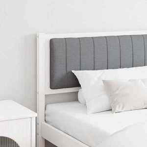 vidaXL Tăblie tapițată cu headboard Alb 200 cm Lemn de pin masiv imagine