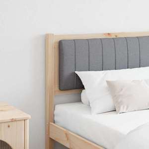 vidaXL Tăblie tapițată cu headboard Maro 180 cm Lemn de pin masiv imagine