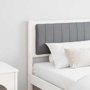 vidaXL Tăblie tapițată cu headboard Alb 180 cm Lemn de pin masiv imagine