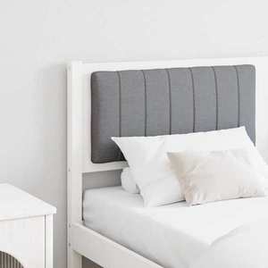 vidaXL Tăblie tapițată cu headboard Alb 160 cm Lemn de pin masiv imagine
