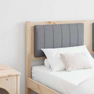 vidaXL Tăblie tapițată cu headboard Maro 135 cm Lemn de pin masiv imagine