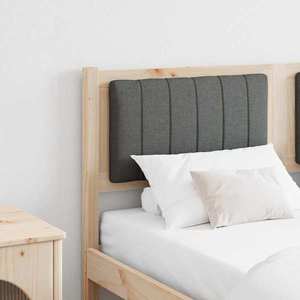 vidaXL Tăblie tapițată cu headboard Maro 135 cm Lemn de pin masiv imagine