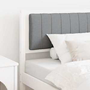 vidaXL Tăblie tapițată cu headboard Alb 100 cm Lemn de pin masiv imagine