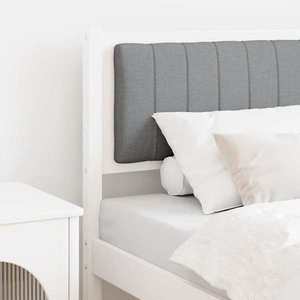 vidaXL Tăblie tapițată cu headboard Alb 80 cm Lemn de pin masiv imagine