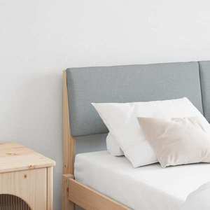 vidaXL Tăblie tapițată Gri deschis 140 cm Lemn de pin masiv imagine