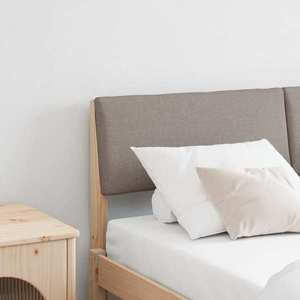 vidaXL Tăblie tapițată Gri taupe 135 cm Lemn de pin masiv imagine