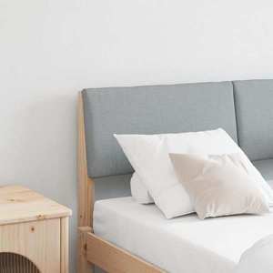 vidaXL Tăblie tapițată Gri deschis 120 cm Lemn de pin masiv imagine