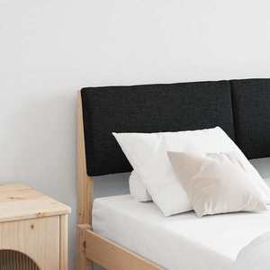 vidaXL Tăblie tapițată Negru 120 cm Lemn de pin masiv imagine