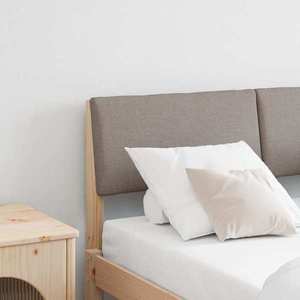 vidaXL Tăblie tapițată Gri taupe 120 cm Lemn de pin masiv imagine