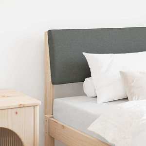 vidaXL Tăblie tapițată Gri închis 80 cm Lemn de pin masiv imagine