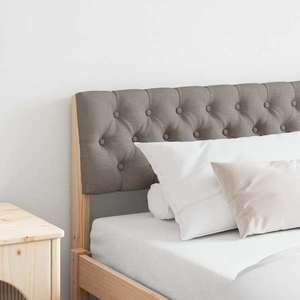 vidaXL Tăblie tapițată Gri taupe 180 cm Lemn de pin masiv imagine